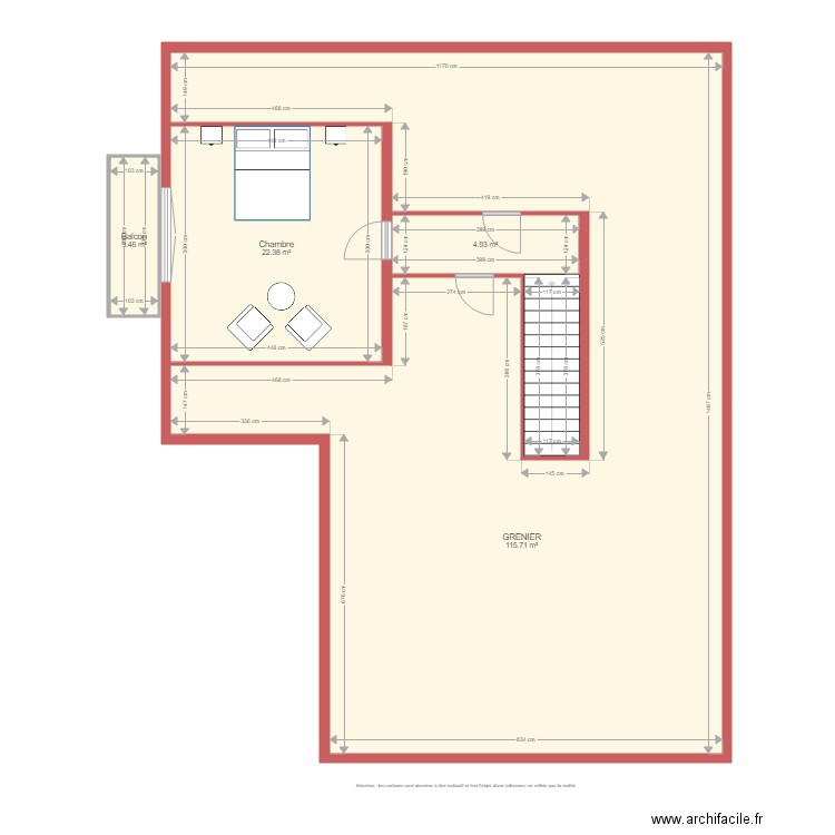 BI 1364 RUFF étage grenier. Plan de 0 pièce et 0 m2