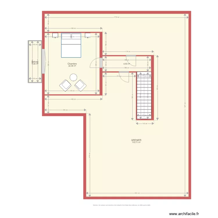 BI 1364 RUFF &eacute;tage grenier. Plan de 