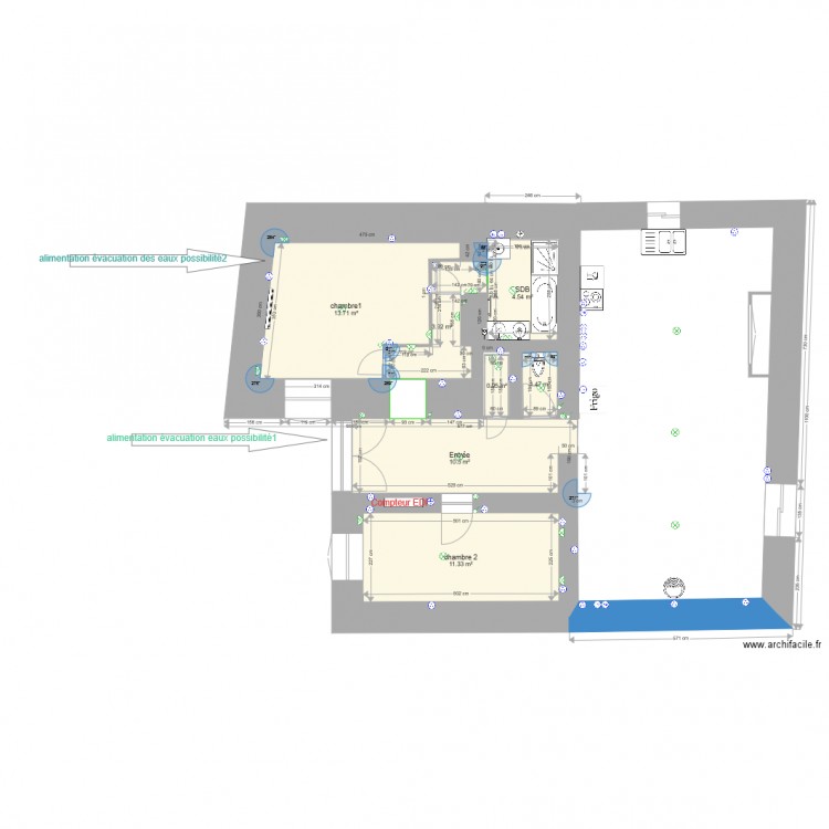 monetier RDC electricité sans meubles. Plan de 0 pièce et 0 m2