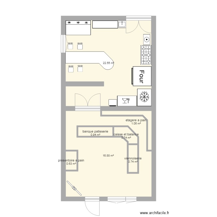 magasin boulangerie et patisserie. Plan de 0 pièce et 0 m2