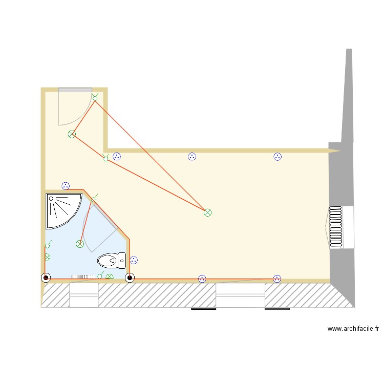 chambre bleue elec v5. Plan de 0 pièce et 0 m2