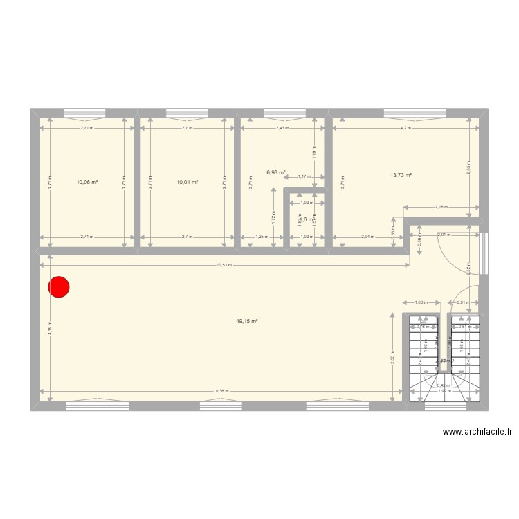 PERRIN. Plan de 17 pièces et 222 m2