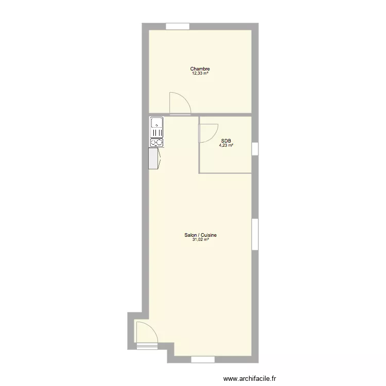 Logement Avant Haut. Plan de 