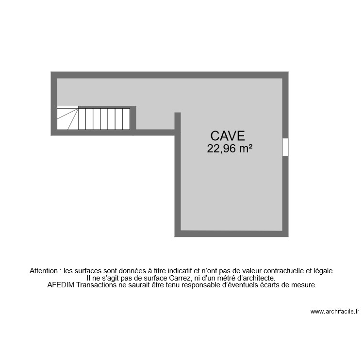 BI 8234 CAVE . Plan de 2 pièces et 24 m2