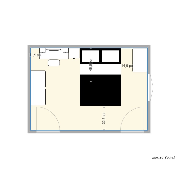 Chambre du haut. Plan de 0 pièce et 0 m2