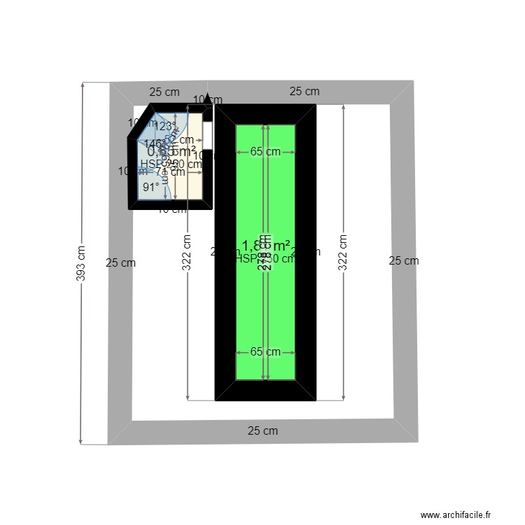 MAGASIN KASBAH. Plan de 2 pièces et 2 m2