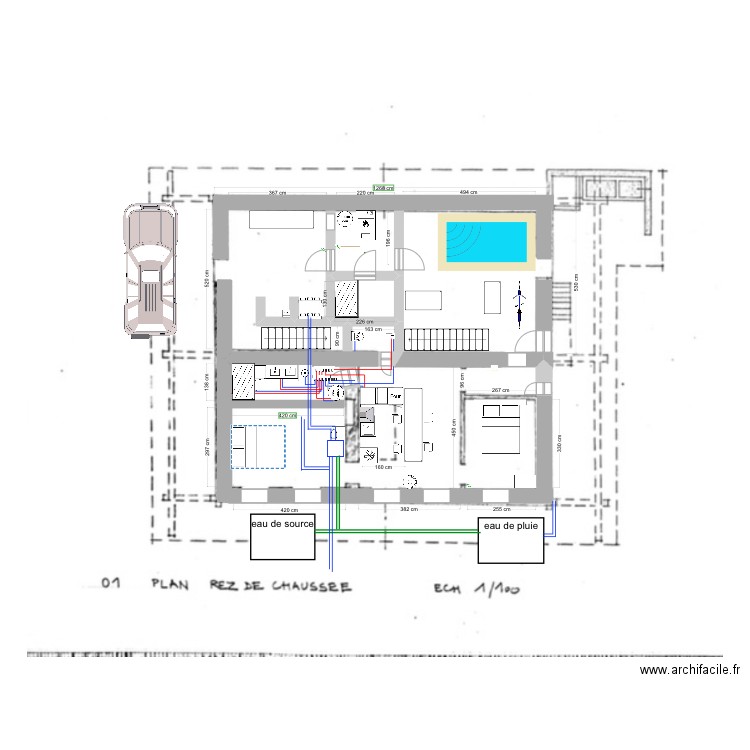 Ferme RDC bis. Plan de 1 pièce et 3 m2