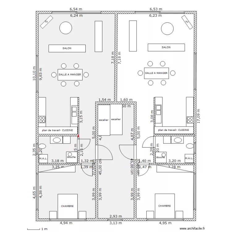 1er ETAGE 17-02-2012 (idem 2&egrave;me &eacute;tage). Plan de 
