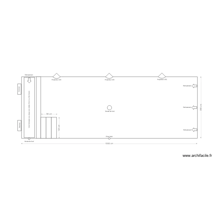 1000x350x150. Plan de 