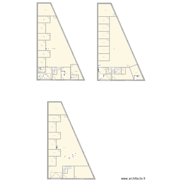 Cabinet kine . Plan de 39 pièces et 1083 m2