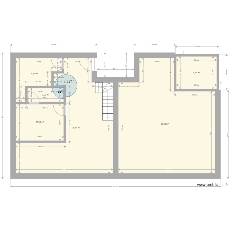 etalle clos. Plan de 6 pièces et 122 m2