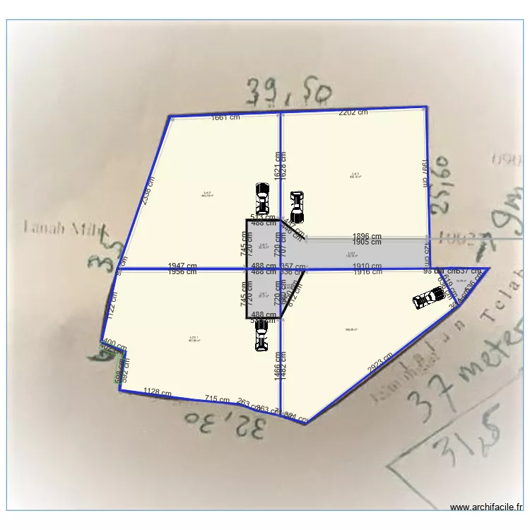 Plan division répartition chemin accès notaire. Plan de Plan division répartition chemin accès notaire. Plan de