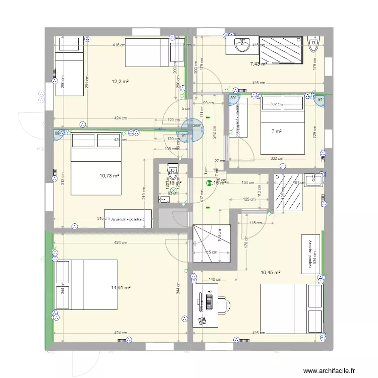 Plan chalet Vaudagne projet&eacute; electricit&eacute;. Plan de 