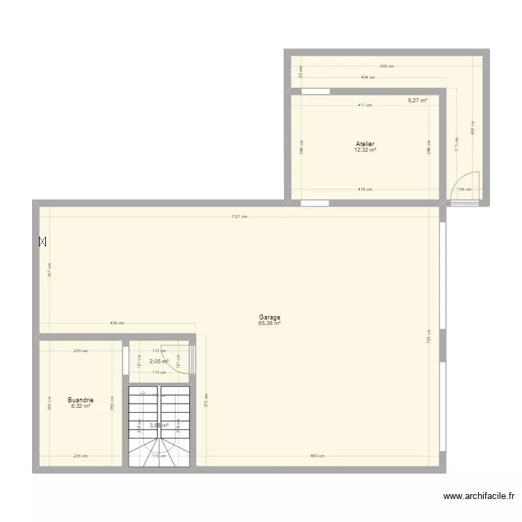 Epan RdC vide. Plan de 