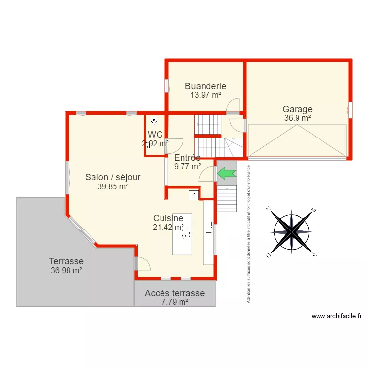 BI 5591 rdc non c&ocirc;t&eacute;. Plan de 