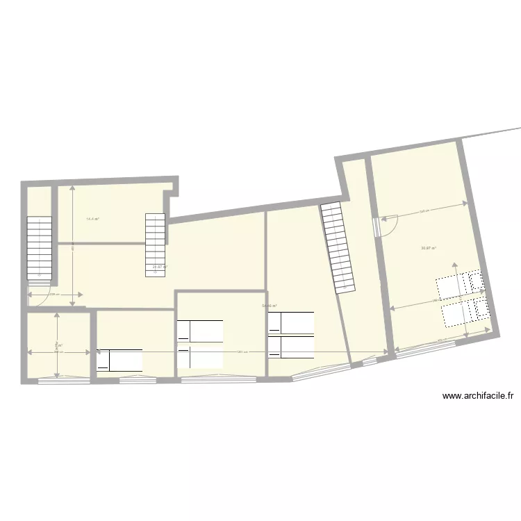 PAULHAGUET 2e &eacute;tage mob. Plan de 