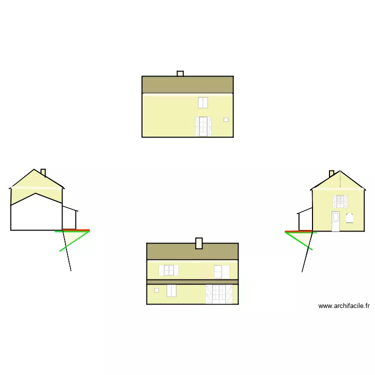 Fa&ccedil;ade Niozelles. Plan de 