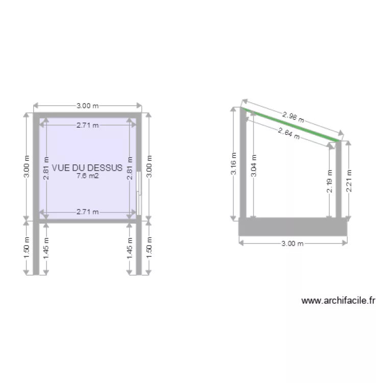 ABRI DE JARDIN. Plan de 