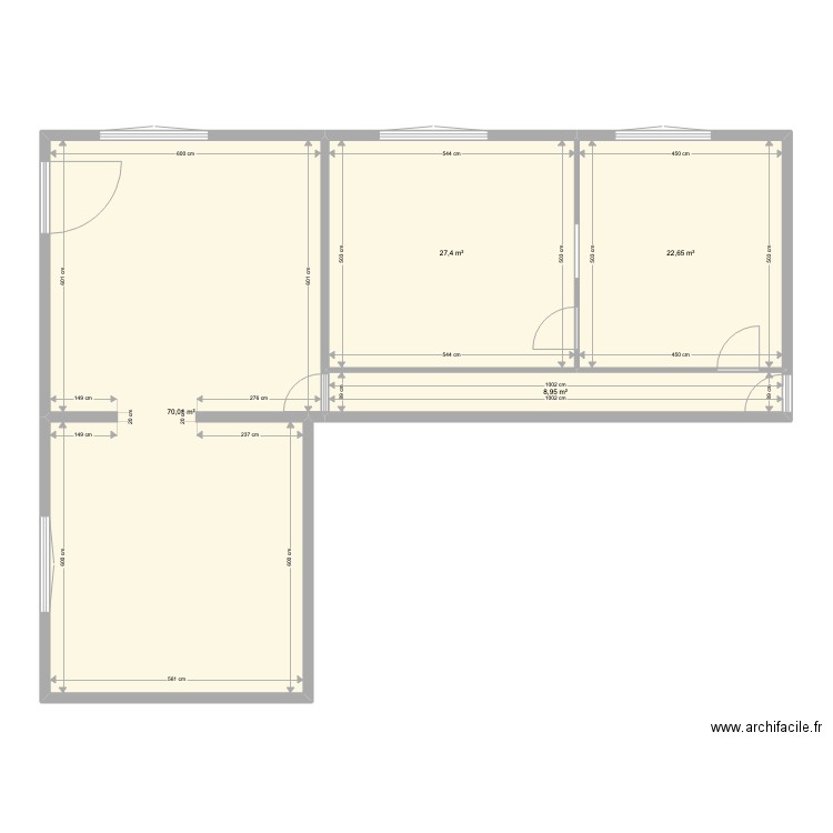 Bureau Asg 2. Plan de 4 pièces et 129 m2