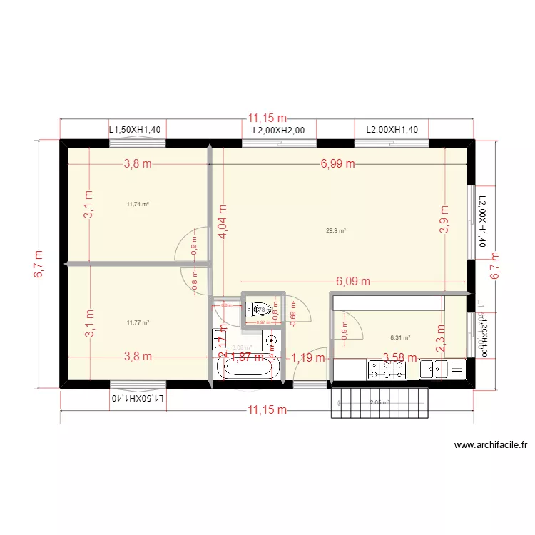 plan bon castel 002. Plan de 