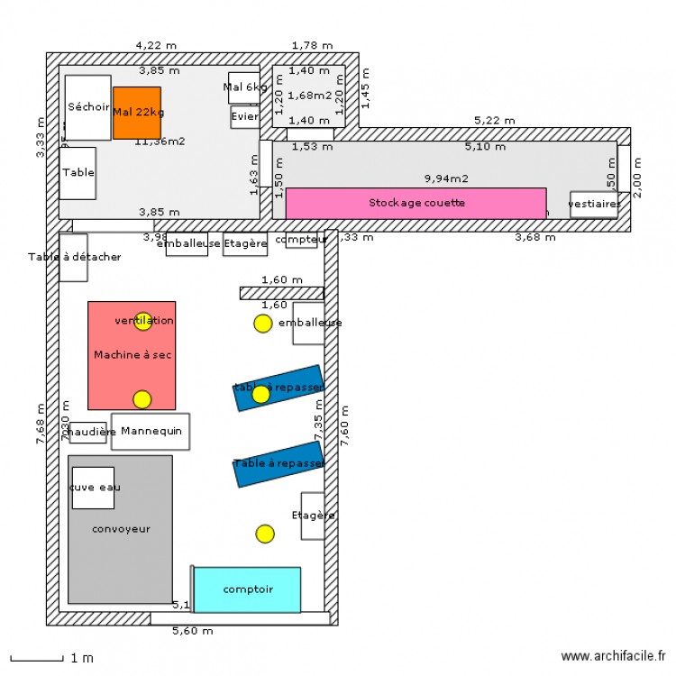 pressing. Plan de 0 pièce et 0 m2