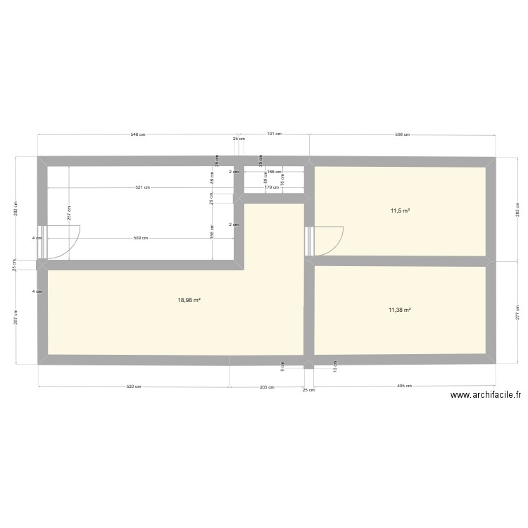 cloisonnement cabinet . Plan de 0 pièce et 0 m2