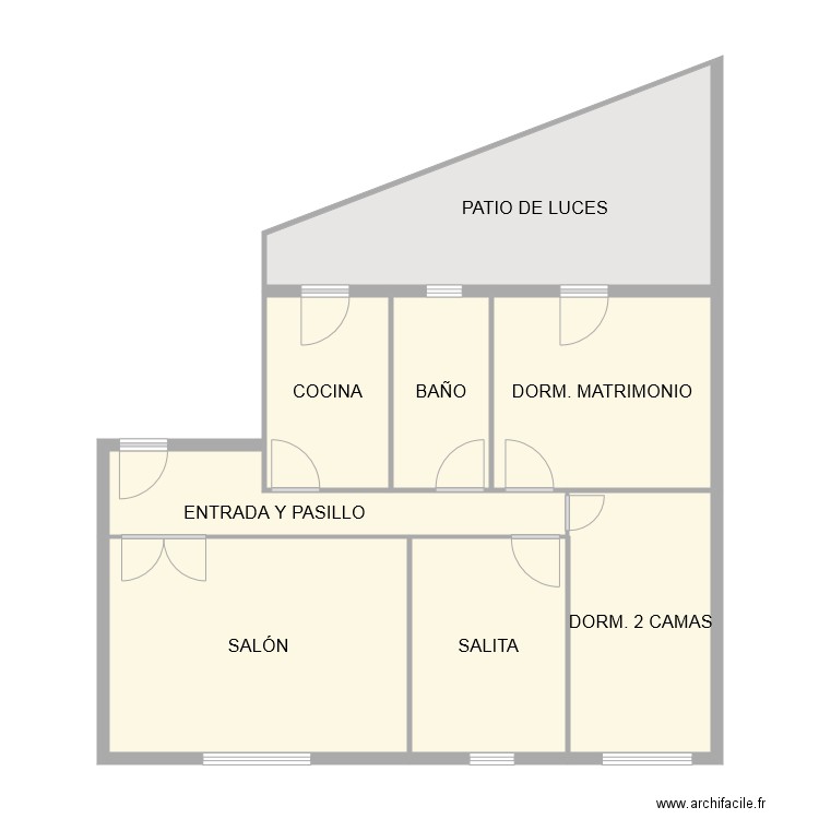 PISO DON JUAN MALLÉN. Plan de 8 pièces et 84 m2