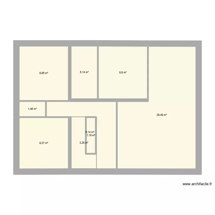 Breteil RDC Actuel. Plan de 