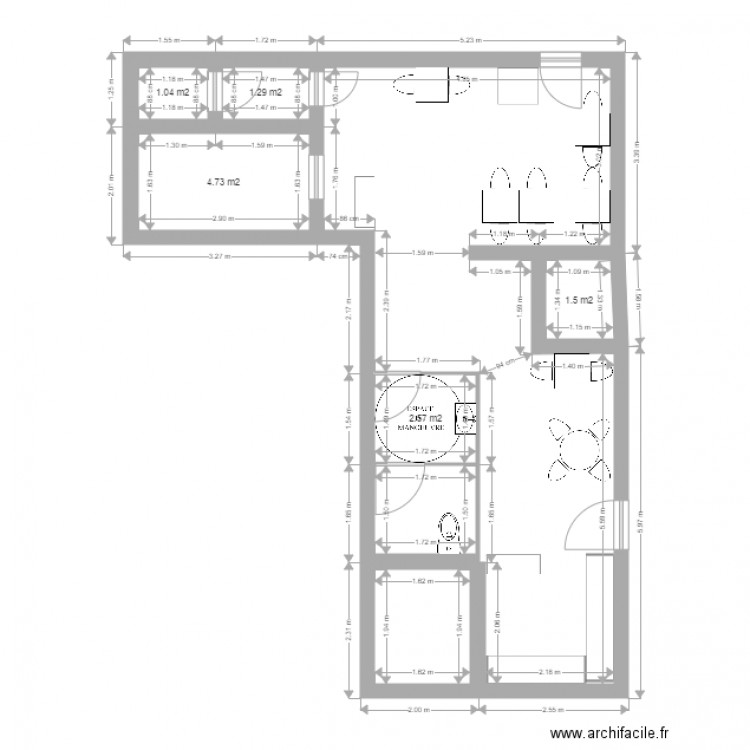 Pizzeria Antoine plan projet. Plan de 0 pièce et 0 m2