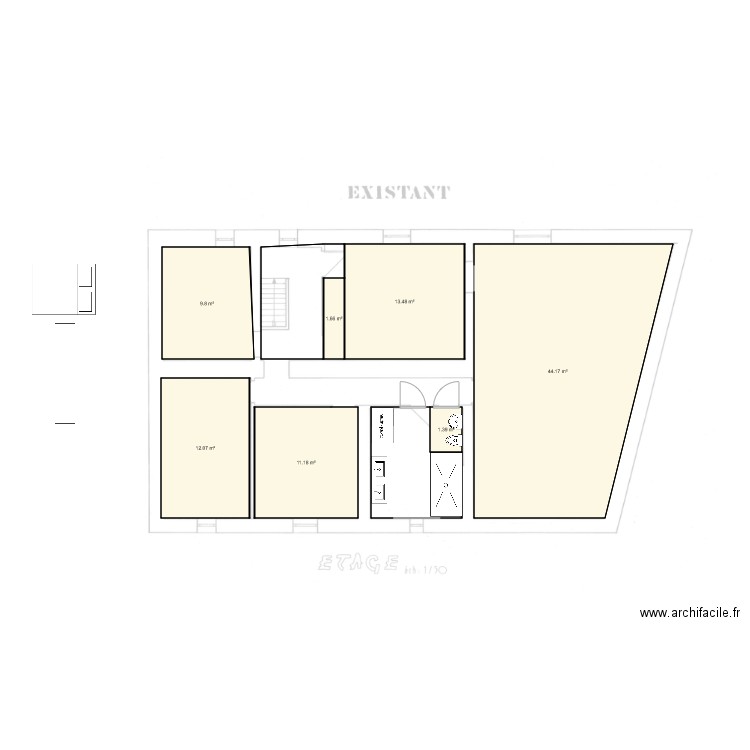 étage projet 1. Plan de 0 pièce et 0 m2