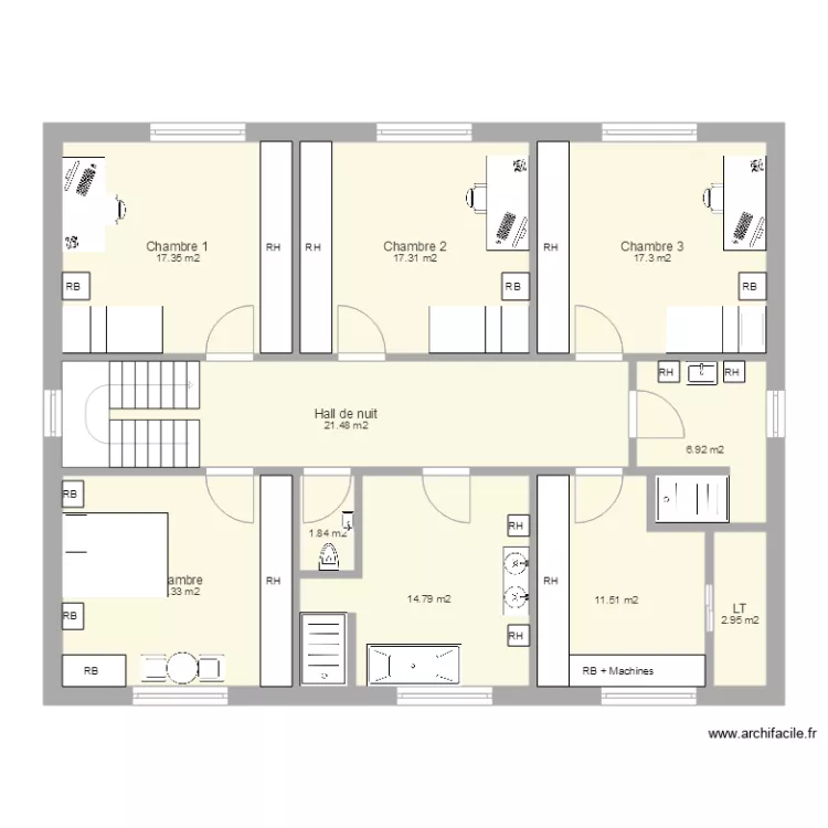 Maison Etage 20. Plan de 