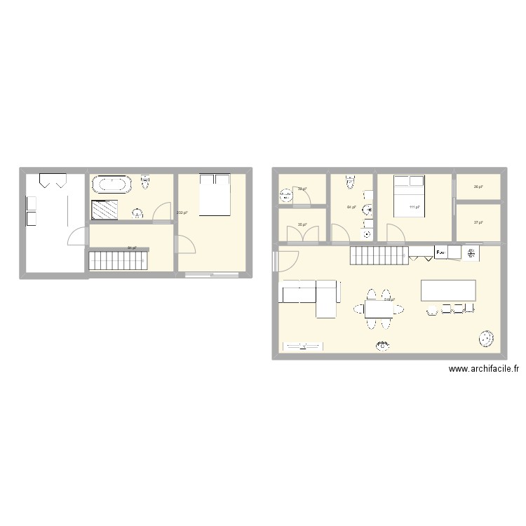 chalet conteneur. Plan de 0 pièce et 0 m2