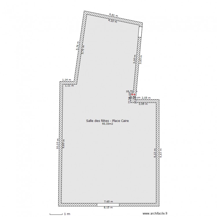 Salle des fêtes place Caire. Plan de 0 pièce et 0 m2