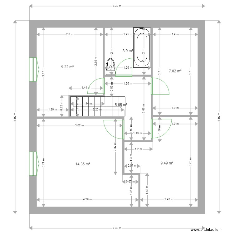 Boulbes etage. Plan de 0 pièce et 0 m2