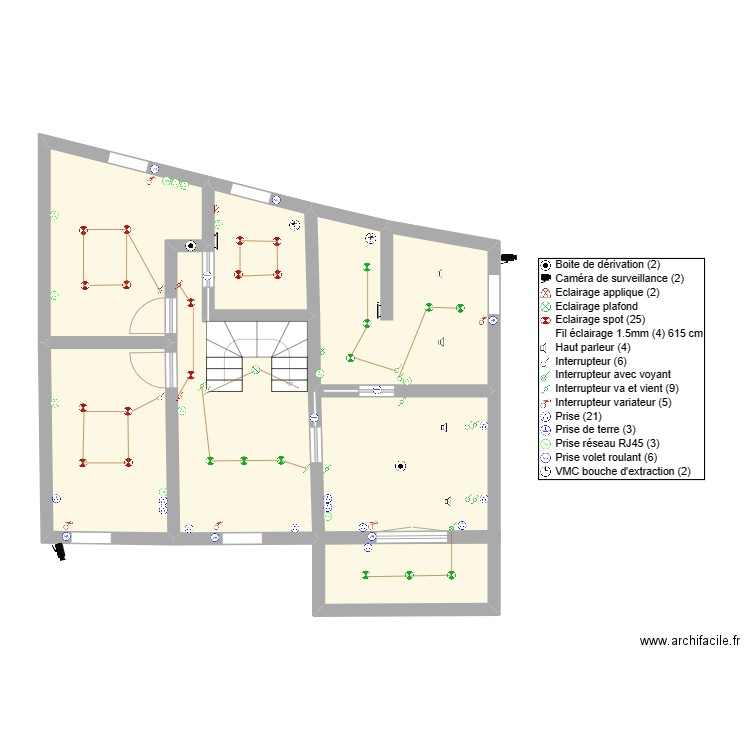 Maison Mika croismare. Plan de 7 pièces et 71 m2