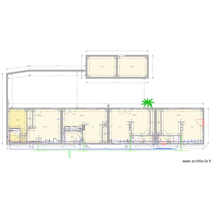 Re-bâtir. Plan de 16 pièces et 149 m2