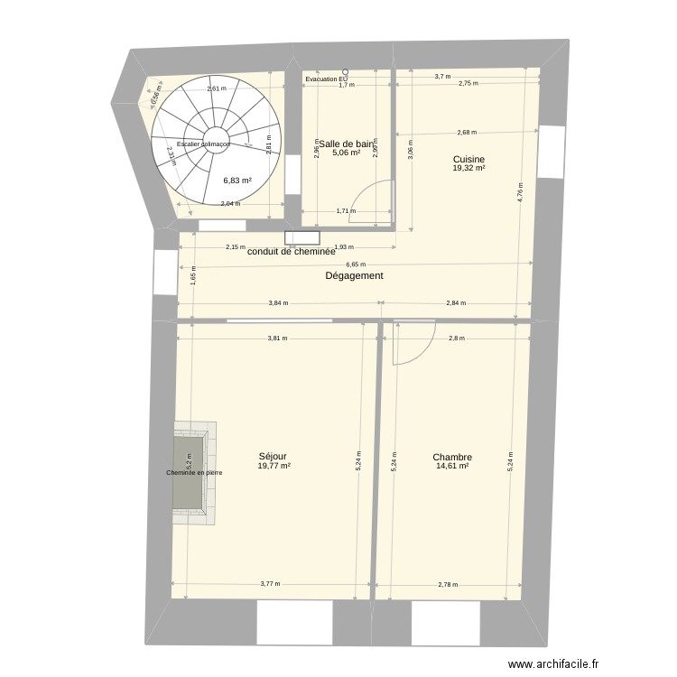 MEDISA métré. Plan de 14 pièces et 201 m2