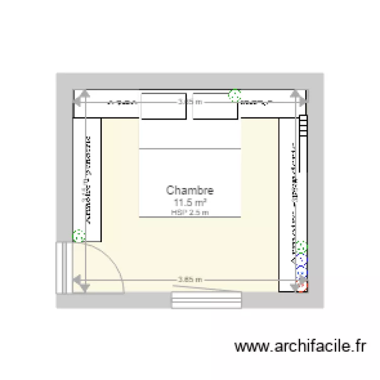 Plan dressing chambre. Plan de 