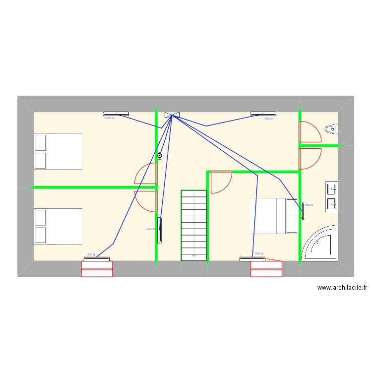 LEPAUVRE Pierre Maison Parigné Chauffage 1er étage. Plan de 0 pièce et 0 m2
