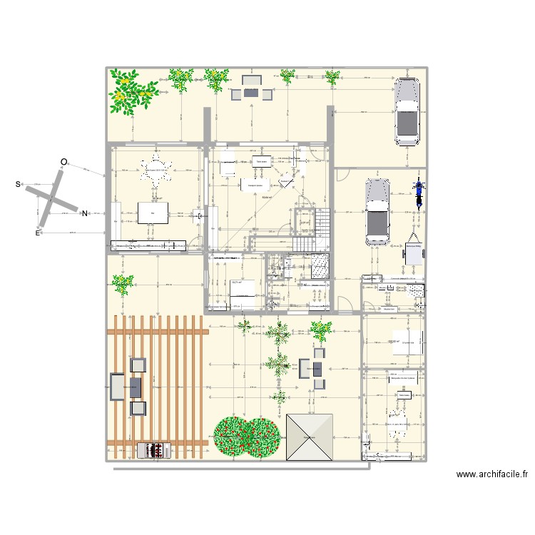 MAISON TRANSFORMEE. Plan de 8 pièces et 160 m2