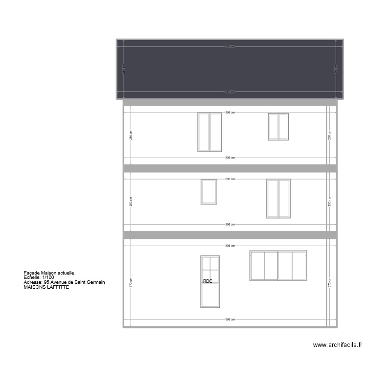 Facade Sud Echelle 1 100. Plan de 0 pièce et 0 m2