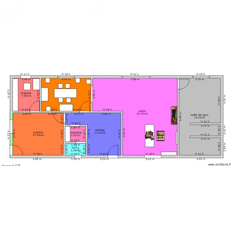 RDC essai 2 avec objets. Plan de 0 pièce et 0 m2