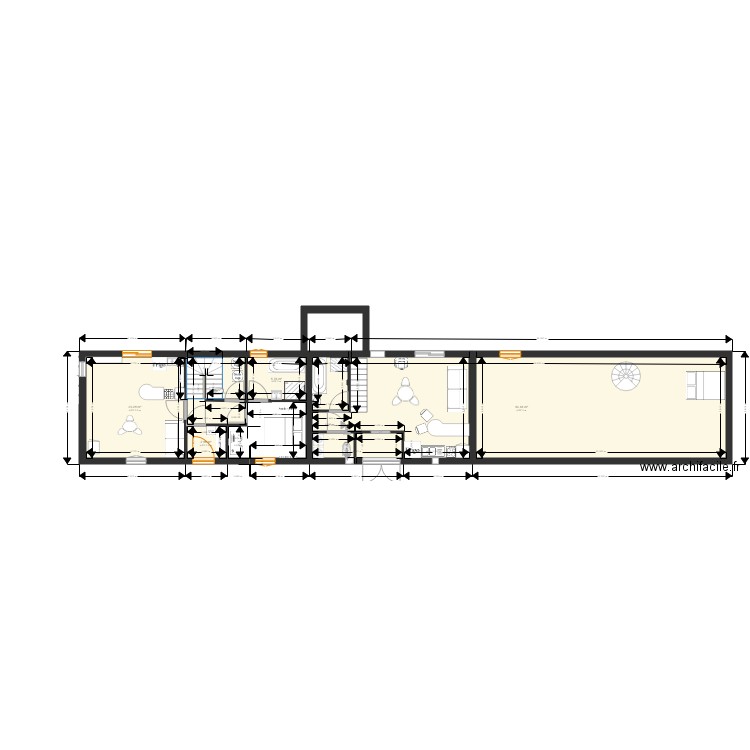 Projet 2 rez de chaussée maison bleue et petite grange.. Plan de 0 pièce et 0 m2