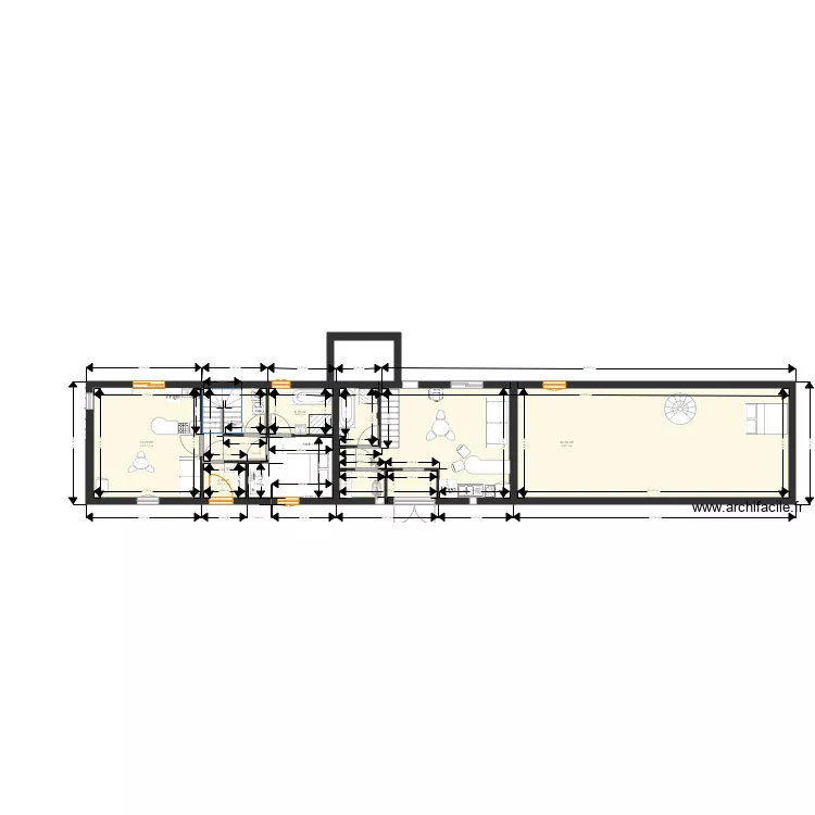 Projet 2 rez de chauss&eacute;e maison bleue et petite grange.. Plan de 