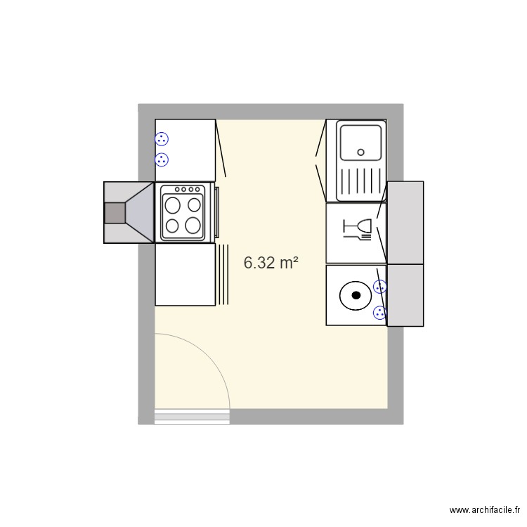 Cuisine Appartement. Plan de 0 pièce et 0 m2