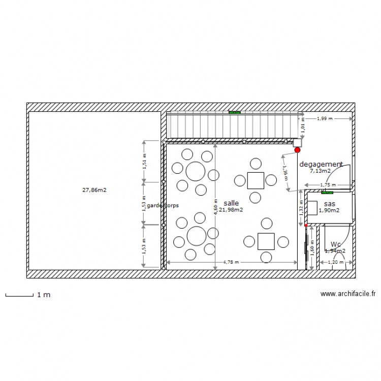 1er étage. Plan de 0 pièce et 0 m2