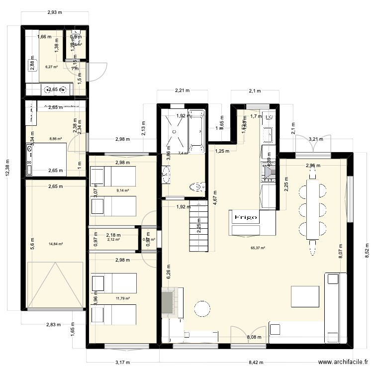 PLANTA DEF. Plan de 9 pièces et 120 m2