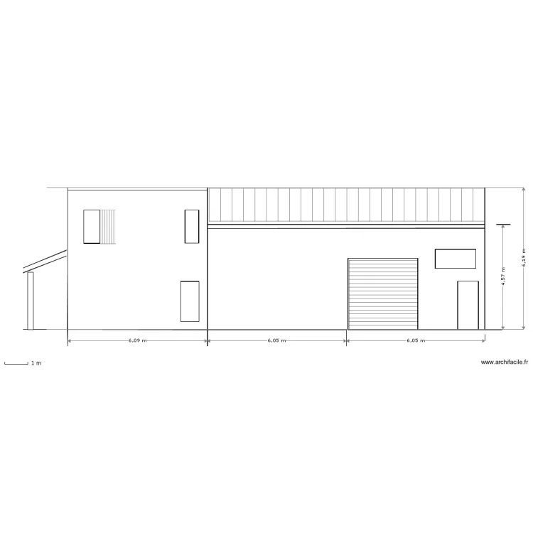 facade sud projet. Plan de 