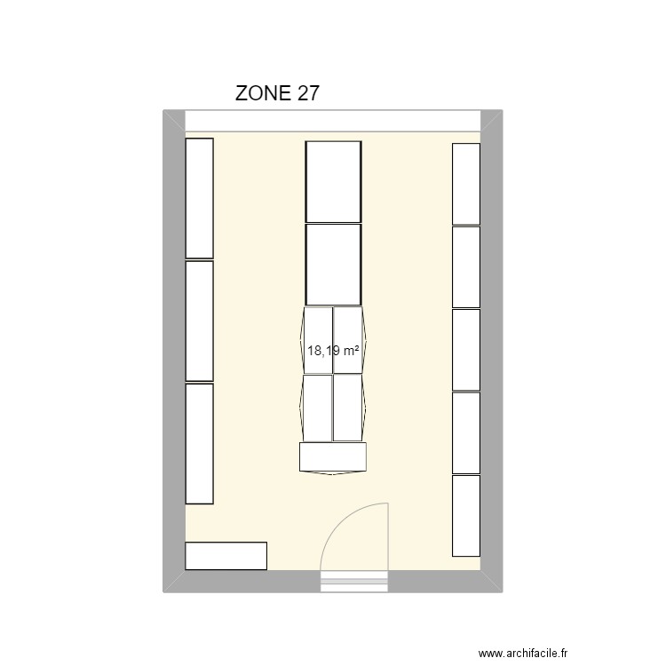 ZONE 27. Plan de 1 pièce et 18 m2