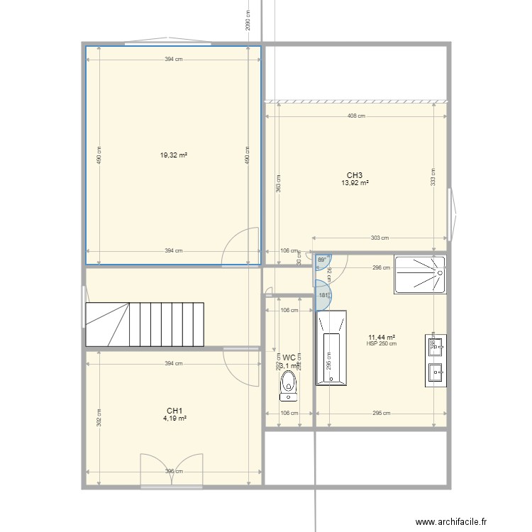 1er etage. Plan de 0 pièce et 0 m2